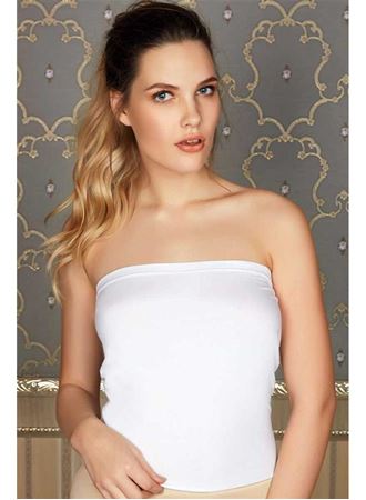 Kadın Pamuklu Askısız Straplez T-Shirt (8528)