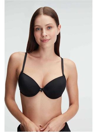 Kadın Balenli Destekli Dolgulu Askıları Çıkabilen İnce Mideli Günlük Klasik T-Shirt Sütyeni (3161)