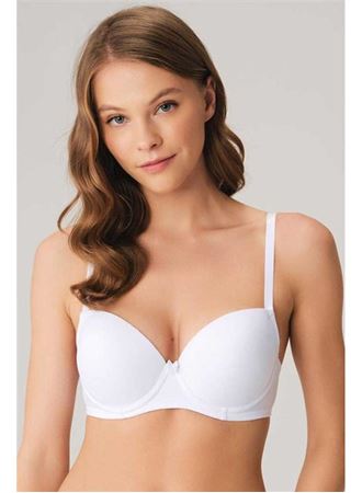 Kadın Balenli Destekli Dolgulu Askıları Çıkabilen Günlük Klasik T-Shirt Sütyeni (3112)