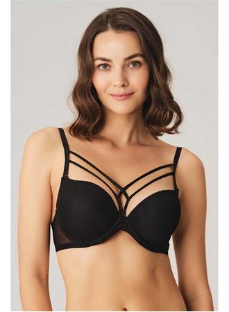 Kadın Balenli Destekli Dolgulu Askıları Çıkabilen Yaka Detaylı T-Shirt Sütyeni (3749)