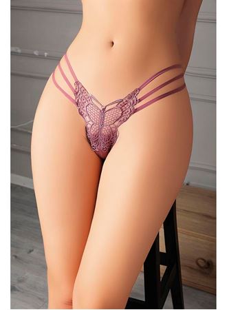 Vizon Kelebek Desen Tanga String