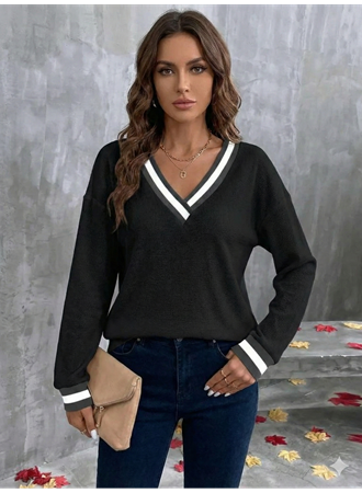 Kadın Uzun Kollu V Yakalı Waffle Bluz