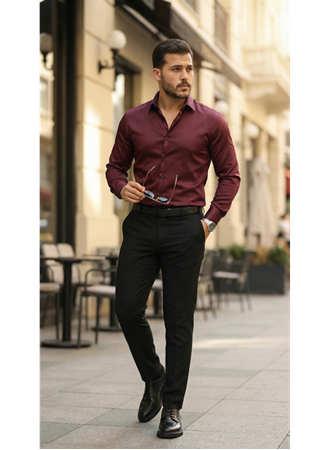 Erkek Saten Klasik Gömlek