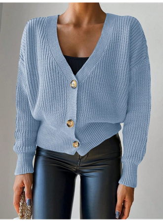 Düğme Detay Triko Bluz