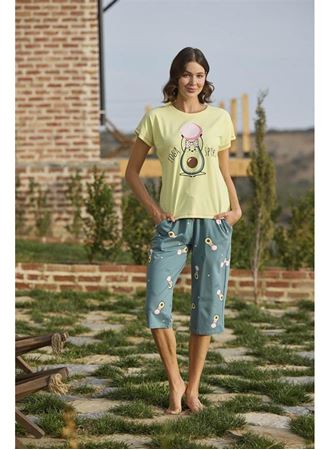 Desenli ve Baskılı "Yoga Sport" Kapri Takımı