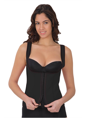 Siyah MI 9173 Terletici Agraflı Göğsü Açık Atlet Korse