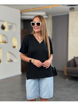 Kadın Kısa Kollu V Yaka Bluz