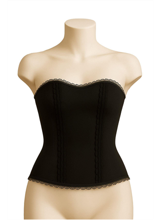 Siyah MI Emay 9155 Fırfırlı Terletici Büstiyer