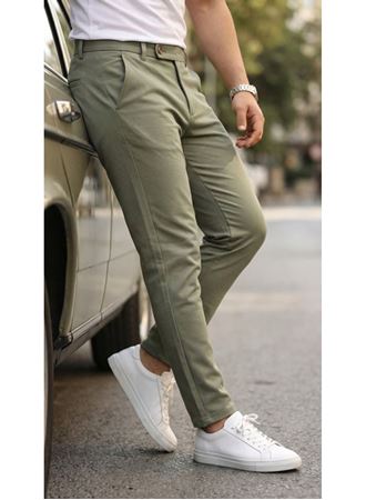 Erkek Slim Fit Dilli Kumaş Pantolon