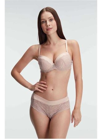 Anıl 4834 Destekli Balenli Kaplı Dantel Detaylı Sütyen Slip İç Çamaşırı Takımı