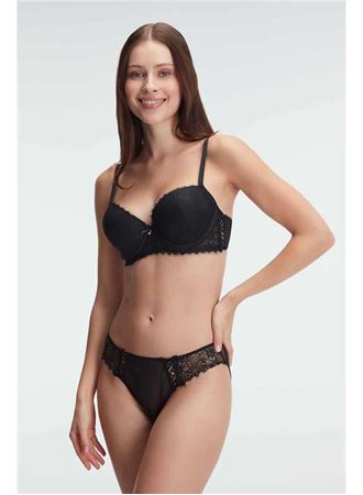 Anıl 4838 Destekli Dolgulu Balenli Kaplı Dantel Detaylı Sütyen Slip İç Çamaşırı Takım