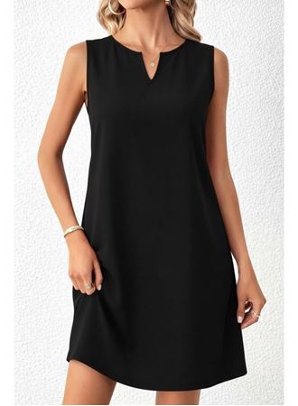 Kadın Askılı V Yakalı Mini Ithal Krep Elbise