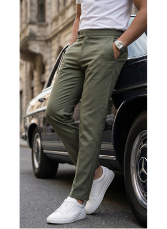 Erkek Toka Detaylı Oldmoney Kumaş Pantolon