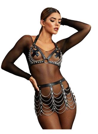 Zincir Detaylı Fantezi Harness Aksesuar