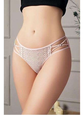 Transparan Dantel Detaylı Somon Külot