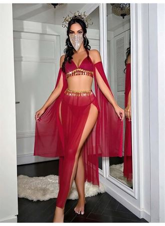 Özel Tasarım Kırmızı Harem Kostümü