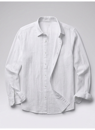 Erkek Armürlü Yarım Oversize Müslin Gömlek