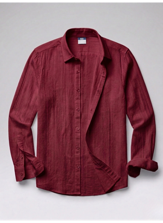 Erkek Armürlü Yarım Oversize Müslin Gömlek