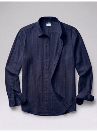 Erkek Armürlü Yarım Oversize Müslin Gömlek