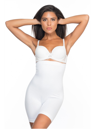 Beyaz MI Emay 2007 Yüksek Bel Paçalı Korse