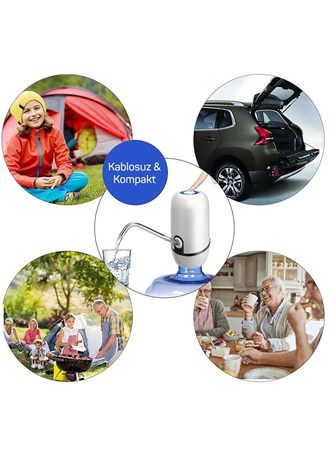 Kampta Piknikte Yazlıkta Şarjlı Damacana Otomatik Su Pompası (