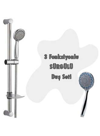 3 Fonksiyonlu Sürgülü Duş Seti 5 Parça Özel Set (