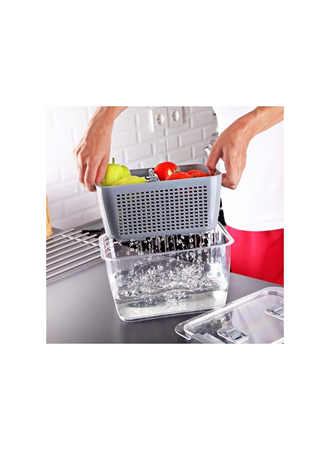 Lossa Süzgeçli ve Bölmeli Organizer Meyve Sebze Saklama Kabı 5 Lt (