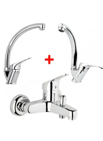 Mix Banyo Bataryası Lavabo - Evye 3 Lü Avantajlı Set (