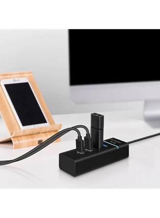 Çok Amaçlı 4 Port Girişli Güçlü Usb 3.0 Port Çoklayıcı Adaptör Switch Splitter Hub 1.2m Kablo (