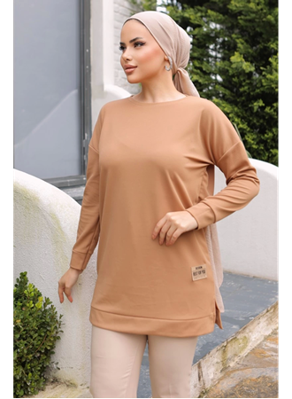 Yeni Stil Bej Arma Detay Tunik 10020 (