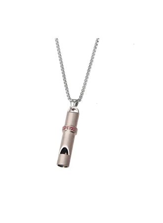 -Deprem Düdüğü Çelik Kolye (