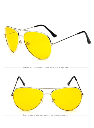 Unisex Gold Metal Çerçeveli Damla Gözlük (kutulu) (