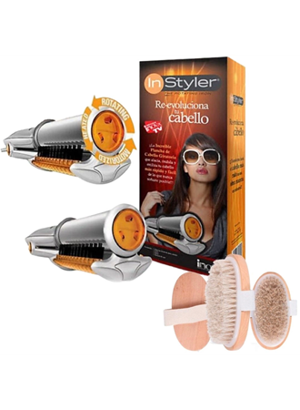 İnstyler Döner Demirli ve At Kılı Selülit Fırçası Seti - Saçınızı Şekillendirin (