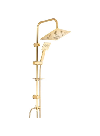 Golden Kare Krom Lüks Robot Yağmurlama Tepe Duş Seti (