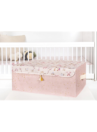 Baby Püsküllü Kapaklı Kutu Düzenleyici Çok Amaçlı Organizer Kutu Baza Boy (pembe) -04249 (