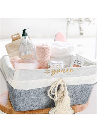 Çok Amaçlı Saklama Organizer Kutu Kare Keçe Sepet (mini) - 03433 (