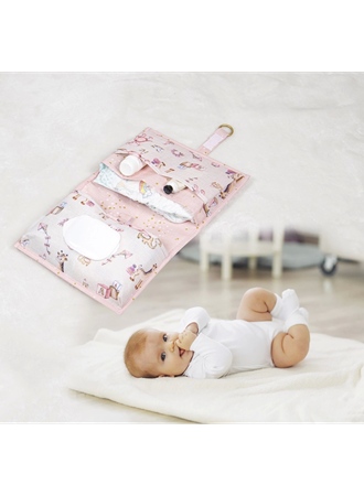 Baby Kullanımı Kolay Desenli Alt Bakım Çantası (pembe) (