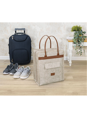 Deri Kulplu Ayakkabı Seyahat Çantası 04263 (