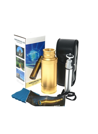 50x50 Panda Metal Gövde Tek Gözle Büyük Mercek Korsan Dürbün Gold (