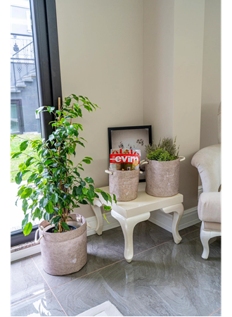 Kulplu Yuvarlak Düzenleyici Çok Amaçlı Kolay Taşınabilen Organizer Keçe Sepet (maxi) 03655 (