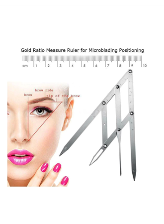 Microblading Simetrik ve Estetik Kaş Ölçüm Cetveli, Kalıcı Makyaj Altın Oran Pergeli 275 (