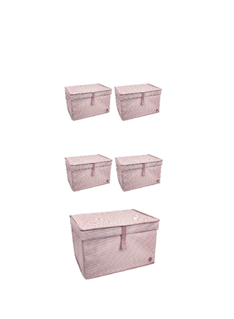 Düzenleyici Kutu Organizer Cırtlı Saklama Hurç Maxi Boy 30cm X 40cm X 50cm (5 Adet) (