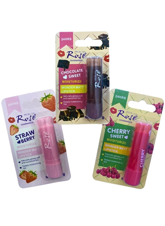 Yoğun Etkili Dudak Koruyucu Nemlendirici Balm Kiraz Çilek Çikolata (3lü Set) (