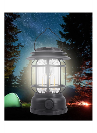 USB Şarjlı LED Kamp Lambası - Bluetooth Müzik Çalar, El Feneri ve Cep Telefonu Şarj Cihazı (