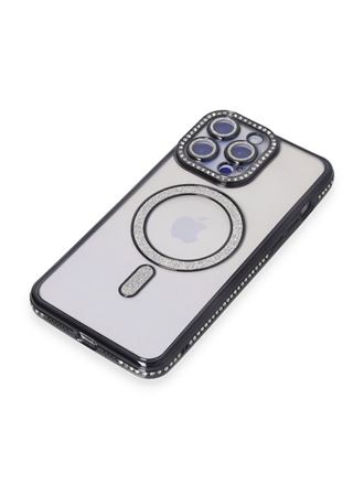 İphone 15 Pro Kılıf Joke Simli Magneticsafe Kılıf Renk: Siyah