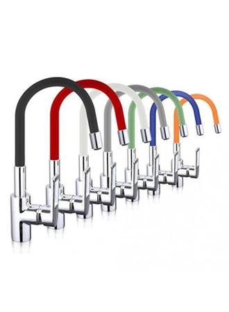 Esnek Kıvrılabilir Renkli Silikon Oynar Başlıklı Musluk Bataryası Başlığı Kubar (