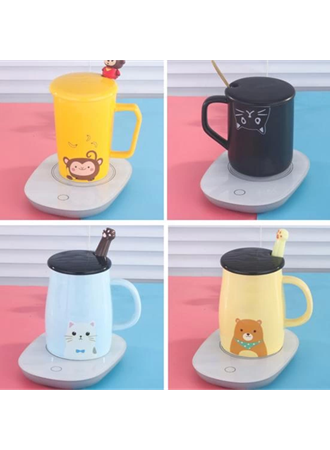 55 Derece Sabit Sıcaklıkta Seramik Metal Cam Kupa Isıtıcı (