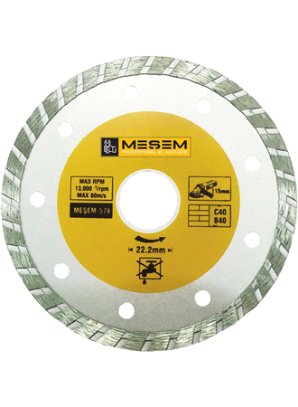 Meşem Granit Mermer Kesici Elmas Testere 180 Mm (