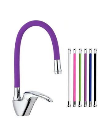 Mix Kuğu Mutfak Evye Bataryası Renkli Oynar Başlıklı Mor (