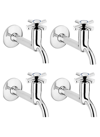 4lü Artı Aç Kapa 4 Kollu Krom Çevirveli Musluk Duvardan Tek Girişli (